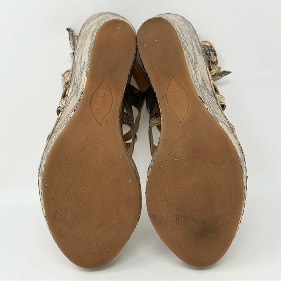 B.O.C. Wedge Platform Sandals Women's Size 8 Animal Snake Print - Picture 9 of 12